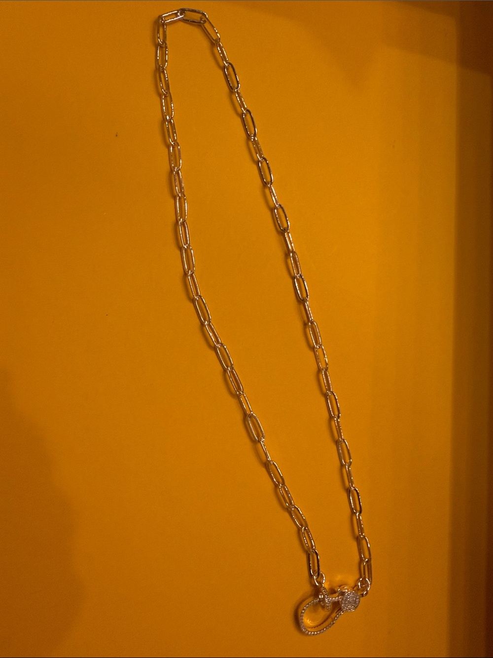 STUNNING Gold Link Chain Necklace with Pave CZ Pendant